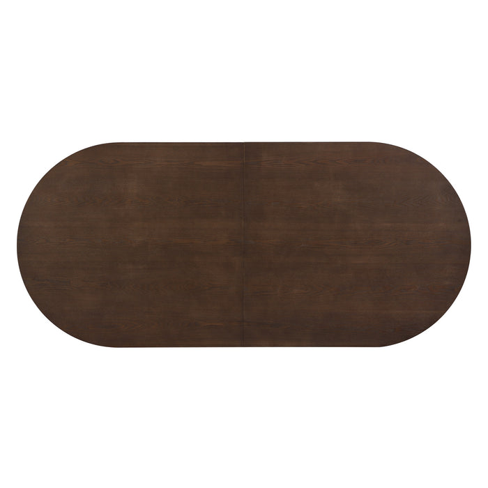 Madison Oval Solid Wood Dining Table with Double Pedestal Base,Walnut