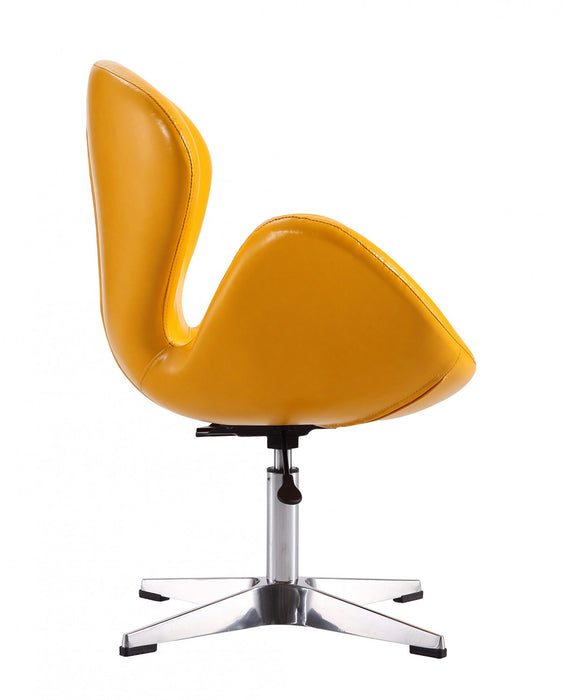 Raspberry Modern Upholstered Swivel Lounge Chair in Yellow - Set of 2 Accent Chair