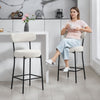 HOMCOM Modern Bar Stools Set of 2 27" Counter Height Barstools, Cream White