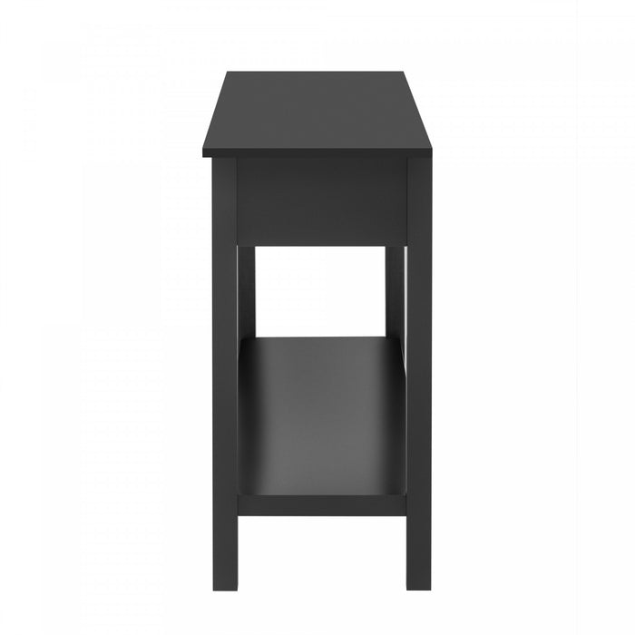 Oliver 60'' Fir Veneer Entryway Table with Honeycomb Design and Drawers, Black Sofa Table