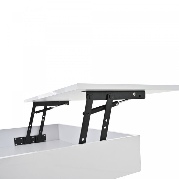 Noah Lift-Top Rotating Coffee Table with Drawer and Storage,White