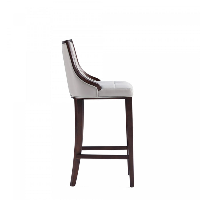 Fifth Avenue Traditional Wood Upholstered Barstool in Light Gray - Set of 3