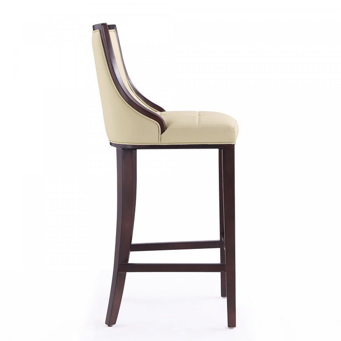 Fifth Avenue Traditional Wood Upholstered Barstool in Cream - Set of 3