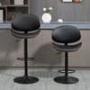 HOMCOM Bar Stools Set of 2 with Curved Back and Footrest