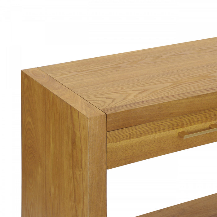 Aubrey 47.5\" Farmhouse Style Sofa Table with Storage - Brown