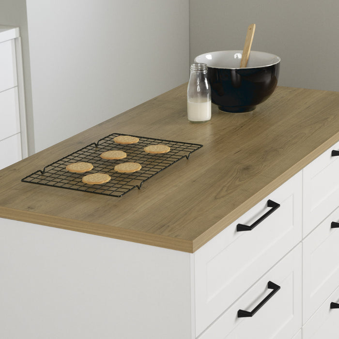 Toscano 6-drawer Kitchen Island - White And Maple Nutmeg 