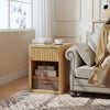 HOMCOM Modern Nightstand Set of 2, Bedside Table for Bedroom, Oak