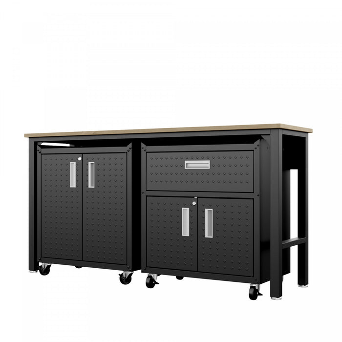 Fortress Modern 3-Piece Garage Set in Charcoal Gray Garage Storage