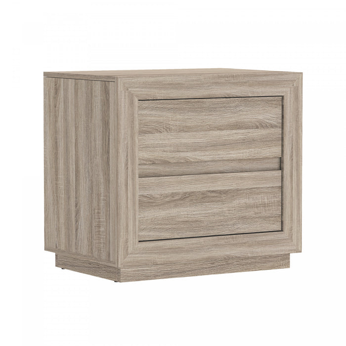 Soren Contemporary 26\" Nightstand in Natural Oak (2-Drawer)