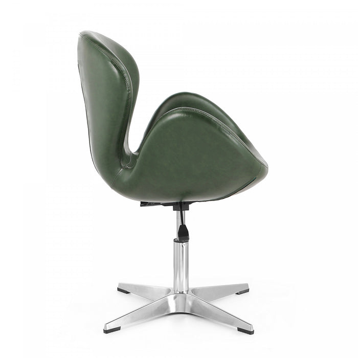 Raspberry Modern Upholstered Swivel Lounge Chair in Forest Green - Set of 2 Accent Chair