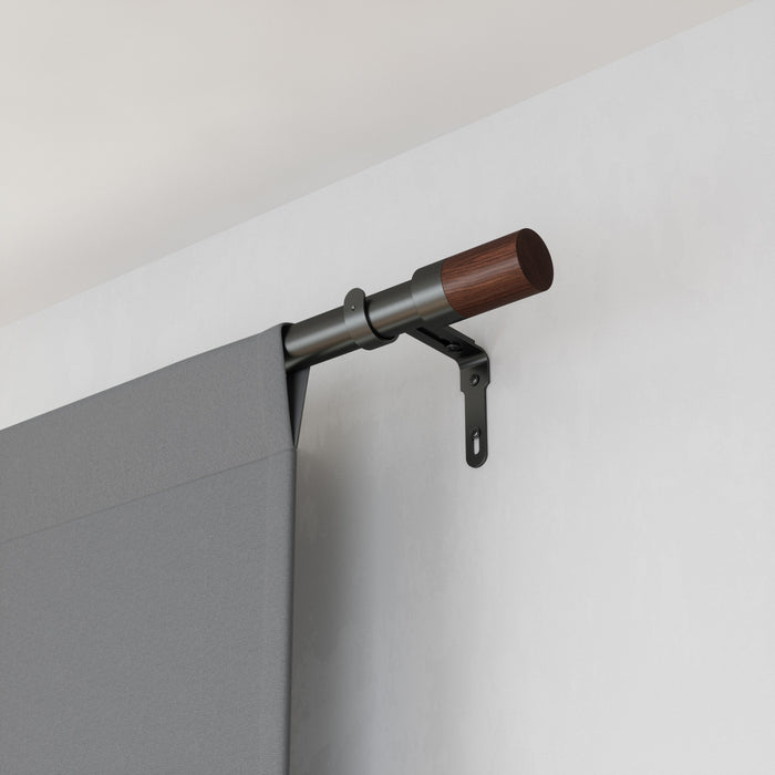 Umbra Blok Gun Metal Expandable 1\" Curtain Rod - 72\"-144\" 