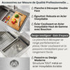 MultiSINK 33 in. Dual Mounted 3-Level Workstation Kitchen Sink, Faucet, Glass Rinser,Stainless Steel- D-WP31 Laundry Combo | Evier poste de travail MultiSINK 33 po, double pose, 3 niveaux, robinet, rince-verre, inox-D-WP31