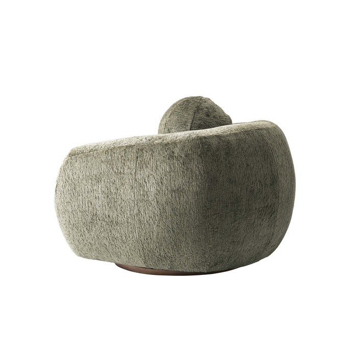 Tribeca Mid-Century Modern Chenille Lounge Chair in Olive Green - Set of 2