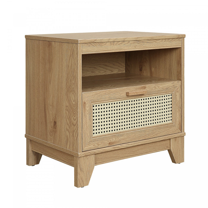 Sheridan Mid-Century Modern 22\" Nightstand in Natural (1-Drawer) - Set of 2