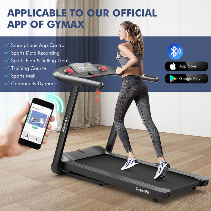 Superfit 4.75hp Folding Treadmill W/preset Programs Touch Screen Voice/app/remote Control