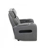 Kingsley 58 in. Leather Match Power Reclining Loveseat with Armrest Storage and USB - Charcoal | Causeuse inclinable electrique Kingsley de 58 po en cuir assorti avec rangement dans les accoudoirs et USB - Charbon