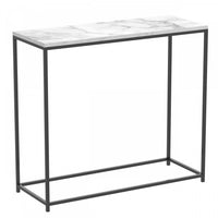31” Modern Console Table - Marble With Black Metal 