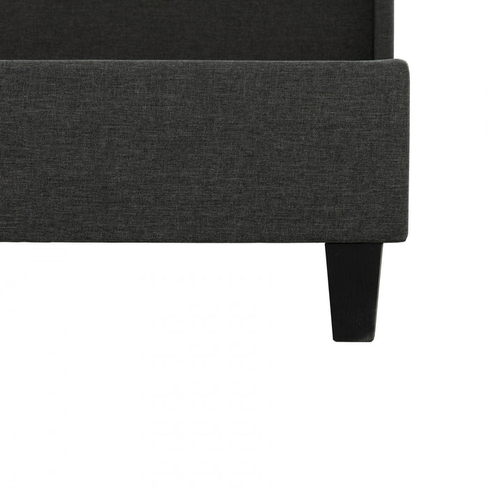 Wilder Grey Upholstered Wingback Platform Bed - Full