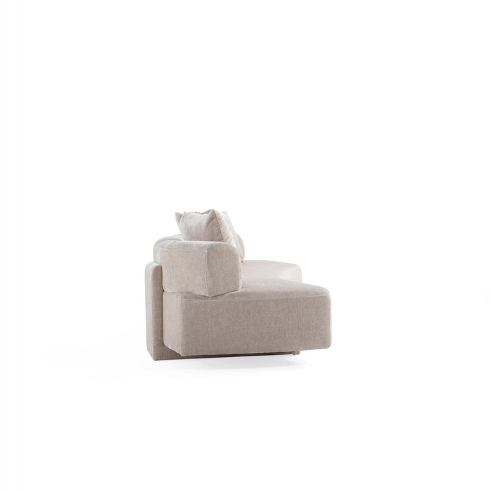 Verandah Mid-Century Modern 112\" Chenille Sofa in Beige
