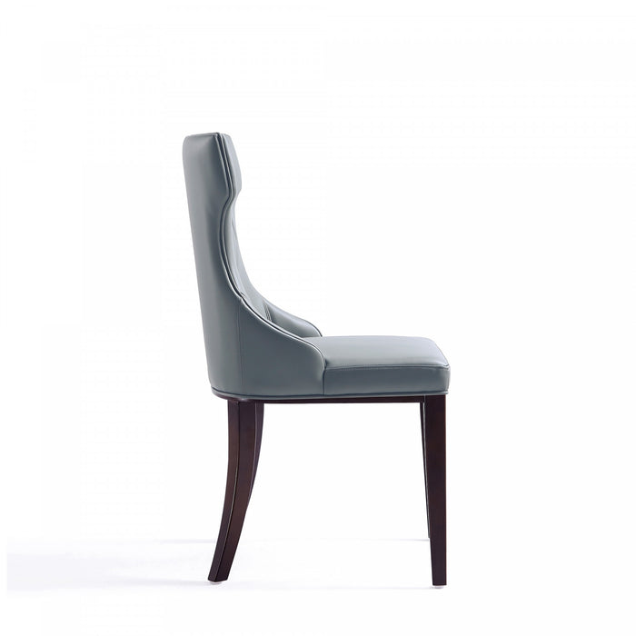 Reine Traditional Wood Upholstered Dining Chair in Gray - Set of 4