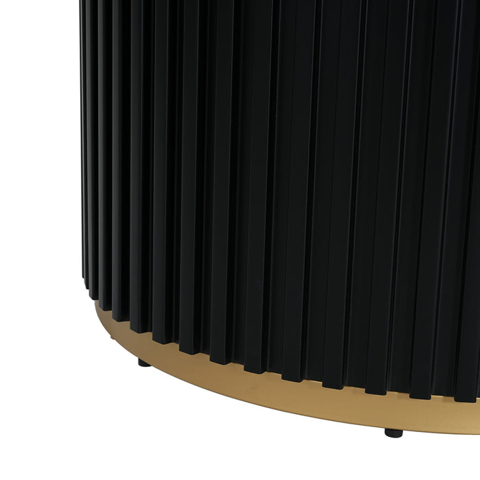 Cove 47.25\" Round Pedestal Dining Table for 4-5 People, Black