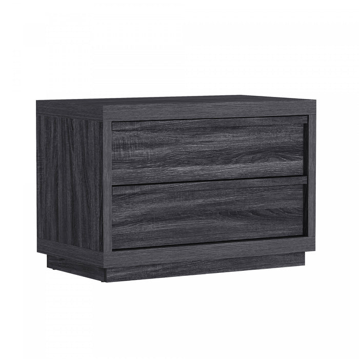 Navis Contemporary 32\" Nightstand in Charcoal Gray (2-Drawer)