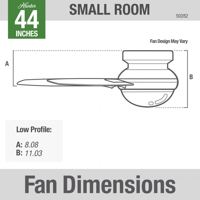 Dempsey Low Profile Ceiling Fan with Light Fixture - Grey