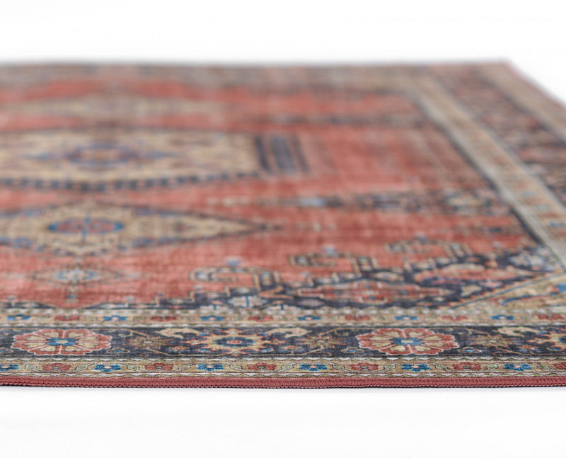 Tracy Traditional 8'0\" x 10'0\" Area Rug in Orange Indoor Area Rug