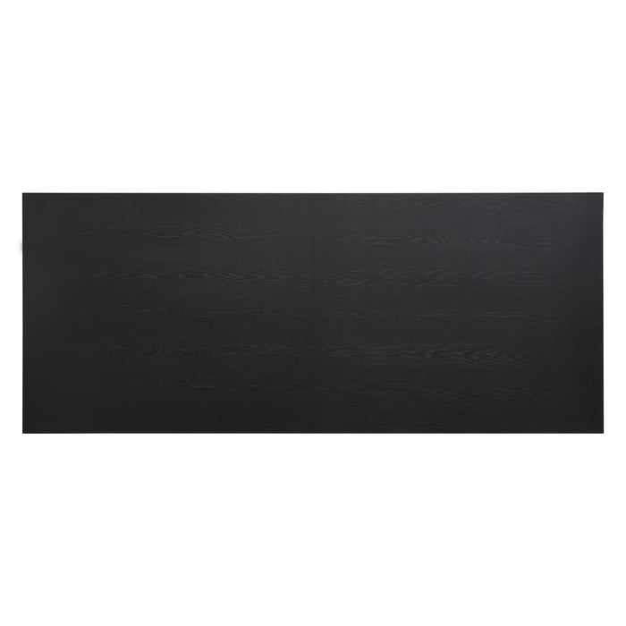 Ethan Dining Table With U-base, Solid Wood & Mdf, 95\"w - Black