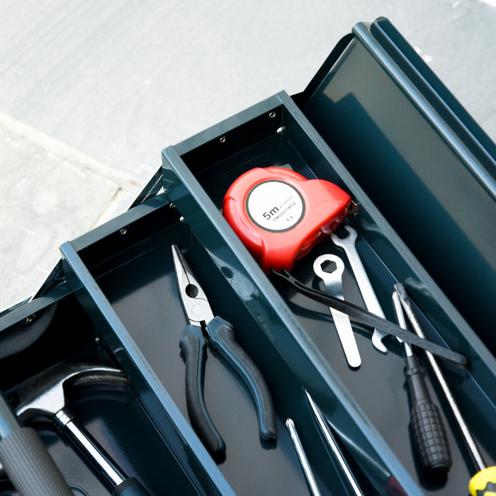 Durhand Portable 5-tray Metal Tool Box
