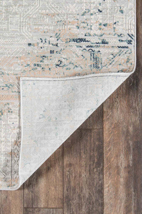 Amber Traditional 8'11\" x 12'6\" Area Rug in Grey Indoor Area Rug