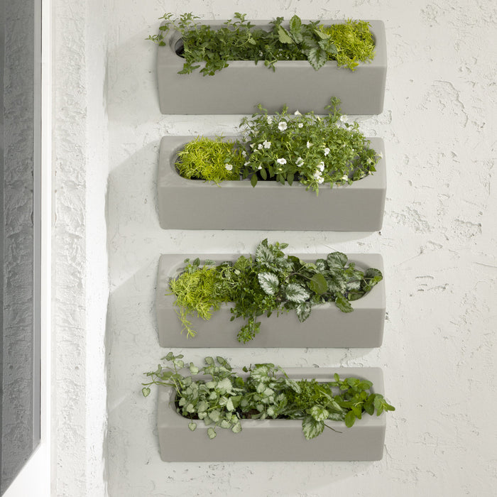 Dalya 4-Piece Outdoor Wall Planter - Greige