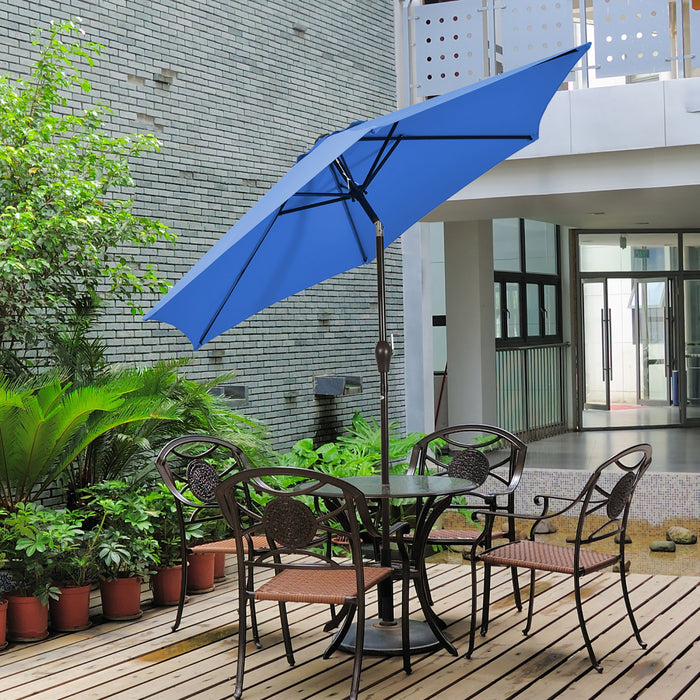 Costway 9Ft Outdoor Market Patio Table Umbrella Push Button Tilt Crank Lift Blue