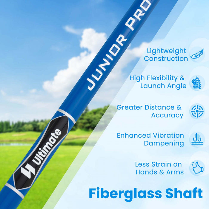 Ultimate Junior Golf Club Set For Children Includes 165cc #3 Fairway Wood & #7 Iron Blue