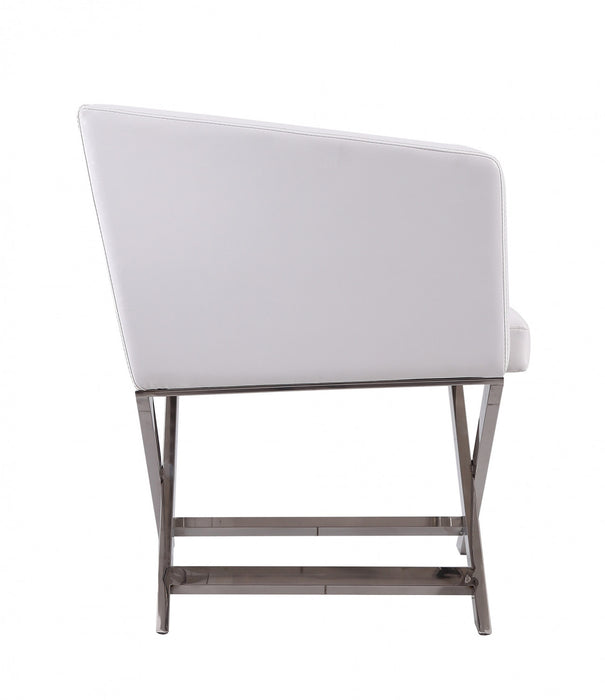Hollywood Contemporary Vegan Leather Accent Armchair in White - Set of 2