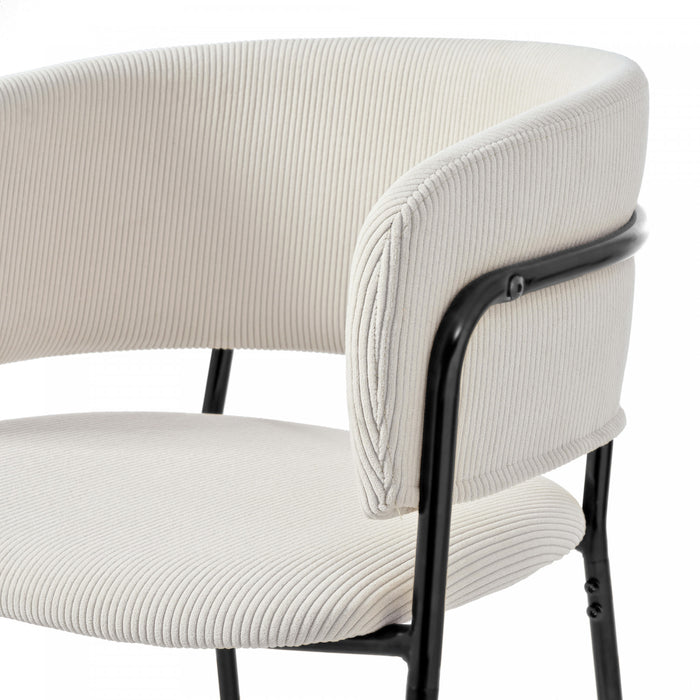Ethan Set of 6 Modern Corduroy Upholstery Side Chair with Angled Legs and Adjustable Feet,Beige Dining Chair