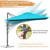 Costway 10x10 ft Patio Offset Cantilever Umbrella Aluminum 360° Rotation Tilt Turquoise