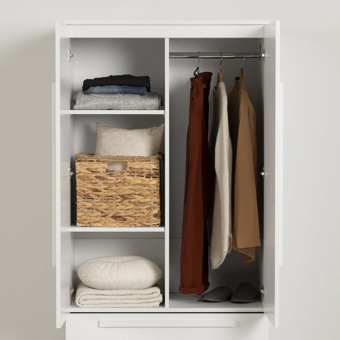 Acapella Wardrobe Armoire With Doors And Drawers - Pure White 