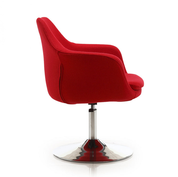 Kinsey Modern Wool Blend Swivel Lounge Chair in Red - Set of 2 Accent Chair