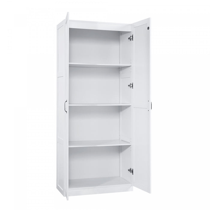 Cornelia Modern 2-Piece Wardrobe Closet in White Armoire