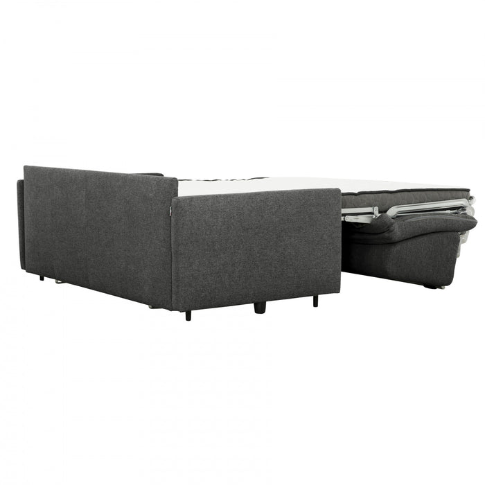 Brix 70 in. Textured Weave Euro Sofa Bed with Memory Foam Mattress - Graphite