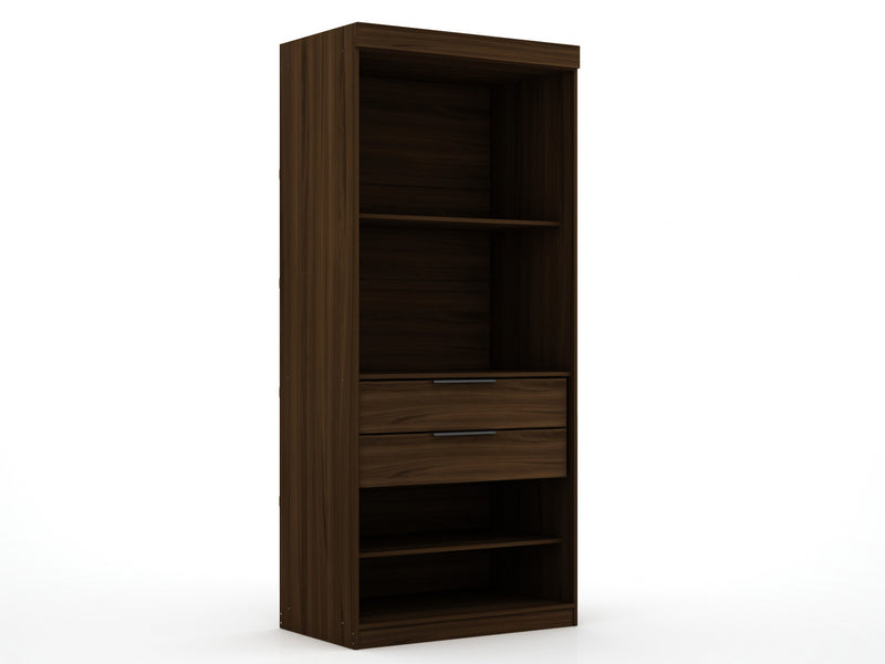 Mulberry Contemporary Modern 36\" Wardrobe Closet in Chestnut Brown