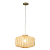 Boden Rattan Pendant Light, Natural & Nickel, 16"D Lamp | Suspension Boden en rotin, fini naturel et nickel, 41 cm (16 po) de diametre