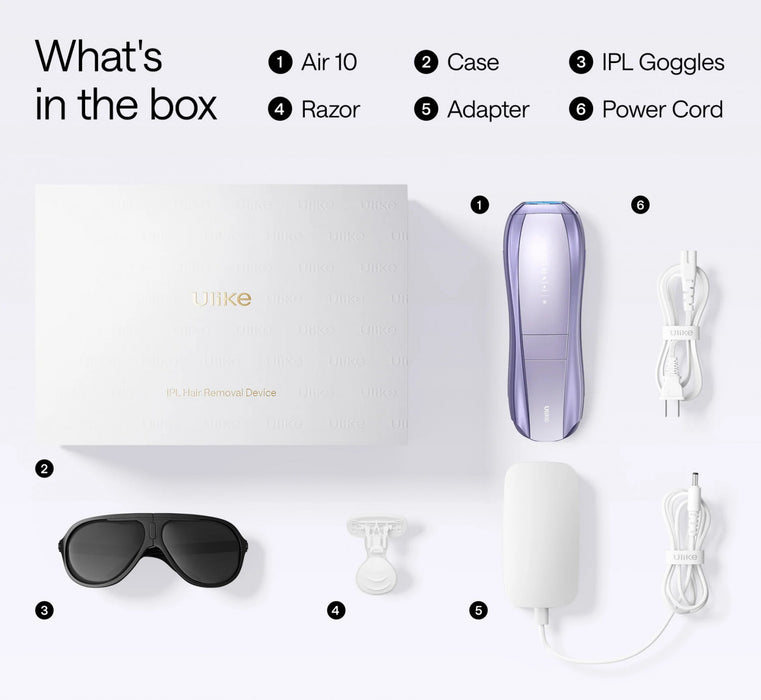 Ulike Air 10 IPL Laser Hair Removal Device - Dual Lights, SHR Mode & Ice Cooling - Purple\n