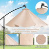 Costway 10FT Cantilever Solar Powered 32LED Lighted Patio Offset Umbrella Outdoor Beige