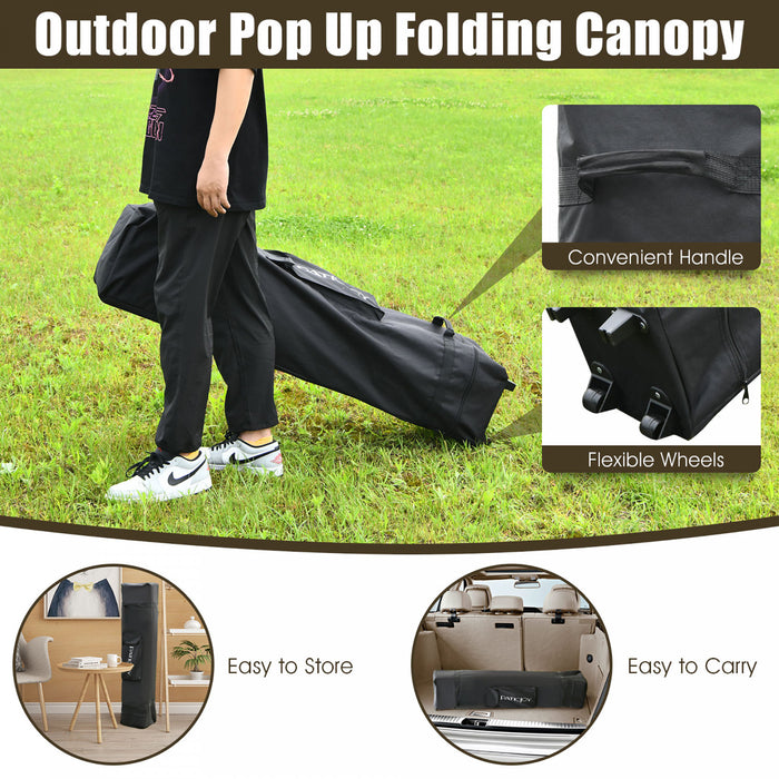 Costway 13'x13' Folding Gazebo Canopy Shelter Awning Tent Patio Garden Companion