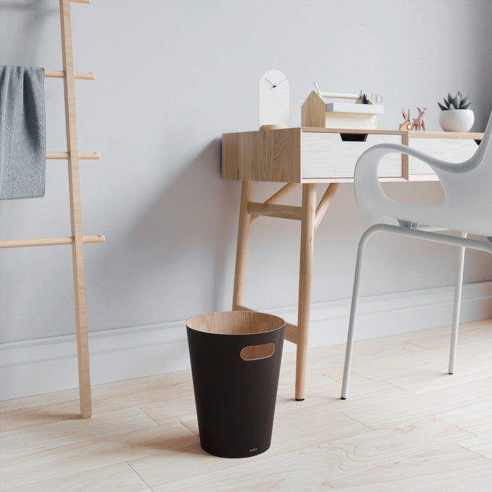 Umbra Woodrow Garbage Bin Trash Can - Black