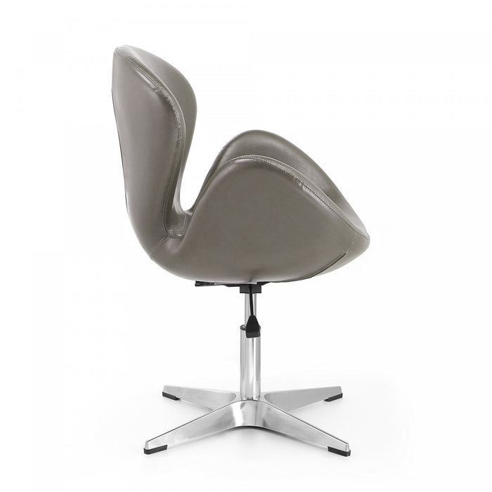 Raspberry Modern Upholstered Swivel Lounge Chair in Pebble Gray - Set of 2 Accent Chair