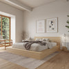 Kanso Low Platform Bed Set King Bed | Kanso Lit a Plateforme Basse avec Tete de Lit