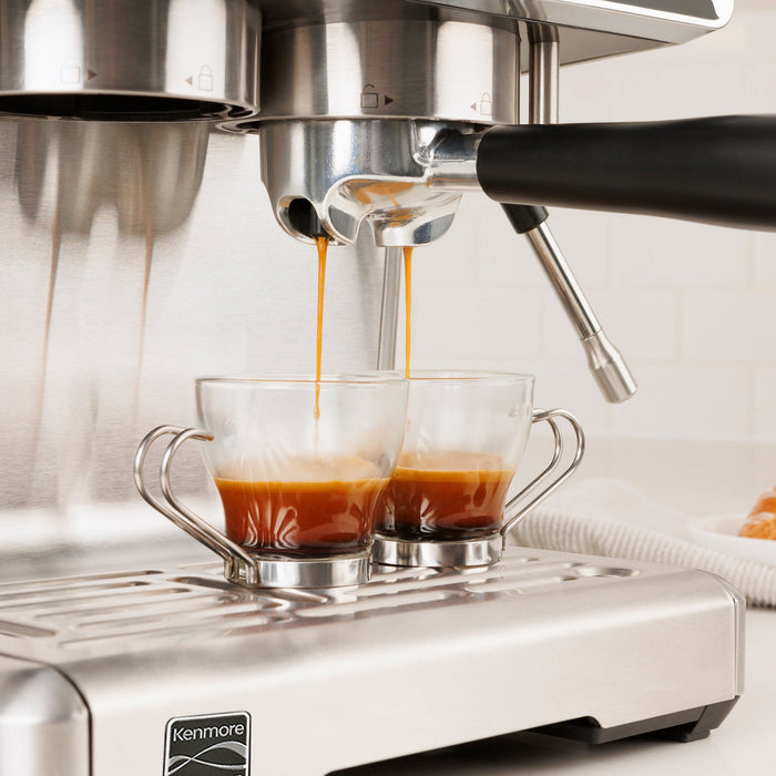 Kenmore Elite Automatic-Tamp Espresso Machine With Grinder & Frother